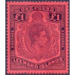 LEEWARD ISLANDS : 1938 £1 Brown Purple and Black/Red ,