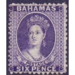 BAHAMAS STAMPS : 1863 6d Deep Violet,