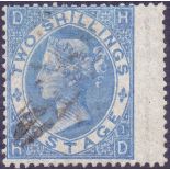GREAT BRITAIN STAMPS : 1867 2/- Cobalt (HD) very fine used example of this scarce shade,