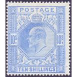 GREAT BRITAIN STAMPS : 1902 10/- Ultramarine, fine unmounted mint ,