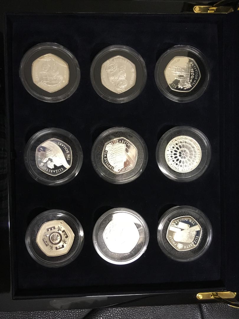 COINS : Boxed collection of 925 Silver proof coins for the 2007 Diamond Wedding , - Image 2 of 2