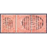 GB STAMPS USED ABROAD : 1873 4d Vermilion plate 14 ,