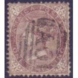 JAMAICA STAMPS : 1860-70 QV 1/- brown, good used with Kingston A01 cancel,