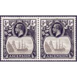 ASCENSION STAMPS : 1924 1/2d Grey Black and Black.