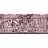 GREAT BRITAIN STAMPS : 1884 £1 Brown Lilac (DC).