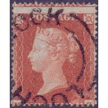 GREAT BRITAIN STAMPS : 1854 1d Red plate 188 (MG).