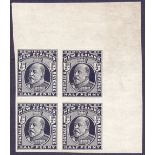 NEWZEALAND STAMPS : 1909 1/2d perf and imperf blocks of four,