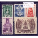 LUXEMBOURG STAMPS : 1945 used pictorial set to 20fr SG 464-8 Cat £300