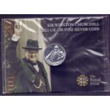 COINS : 2015 Solid silver £20 commemorative coin for Churchill,