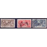 GREAT BRITAIN STAMPS: 1913 Bradbury Seahorses used set to 10/-