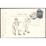 GREAT BRITAIN POSTAL HISTORY : 1904 postcard with hand illustration of Mr Toad & Ratty!! Sent from