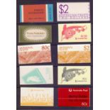 AUSTRALIA STAMPS : Selection of ten different complete booklets ranging from 1968 Famous