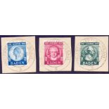 GERMANY STAMPS : BADEN, 1949 Goethe fine used set of three, SG FB47-49.