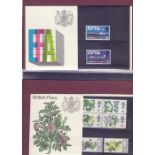GREAT BRITAIN STAMPS : Album with 29 early Presentation Packs inc EFTA, Flowers, 66 Xmas,