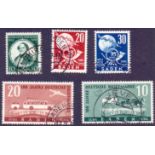 GERMANY STAMPS : BADEN, 1949 commemorative issues fine used; Kreutzer,
