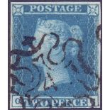 GRETA BRITAIN STAMPS : 1841 2d Blue,