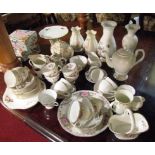 Large Collection of Various Porcelain Including Aynsley Pair of Aynsley Vases and Other Aynsley