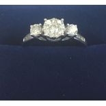 Three Stone Diamond Ladies Ring Mounted on 9 Carat Gold