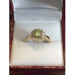 18 Carat Gold Mounted Green Fancy Diamond Ladies Ring of Approximately 0.8 Carats