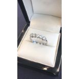 Five Stone Diamond Ring Mounted on 18 Carat White Gold