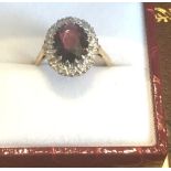 Amethyst Centre Stone Diamond Decorated Ladies Ring Mounted on 18 Carat Gold