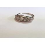 Edwardian Platinum Set 5 Stone Diamond Ring