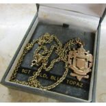 Antique 9 Carat Gold Necklace with Medal Motif Pendant of Good Weight