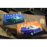 Two Enamel Decorated Ford Transit Mark 1 Garage Signs Each Approximately 12 Inches High x 14