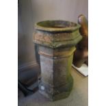 Edwardian Octagonal Form Fired Chimney Pot Approximately 26 Inches High