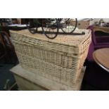 Wicker Laundry Basket Approximately 8 Inches Wide x 2ft High