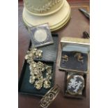 Roll Gold Bangle Churchill Commemorative Coin Costume Set of Jewellery and Another Gold Filled Irish