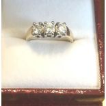 18 Carat Gold Set Three Stone Diamond Ring of Approximately 1 Carat Total Weight