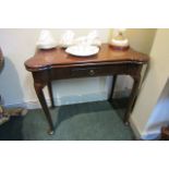 George III Irish Fold Over Games Table with Single Drawer above Shaped Supports Approximately 38