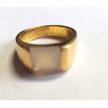 Cartier of Paris 18 Carat Yellow Gold Mounted Moon Stone Gentleman's Signet Ring