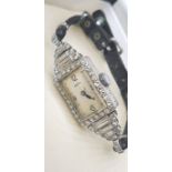 Edwardian Ladies Platinum Mounted Diamond Decorated Cocktail Watch c1920s Further Graduated Baguette