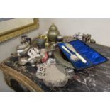Various Silver Plate and Other Items Quantity As Photographed