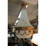 Fine Ormolu Mounted Cut Crystal Ceiling Pendant Light of Good Form Electrified Working Order