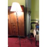 Pair of Wrought Iron Standard Lamps Working Order Electrified Each Approximately 6ft High