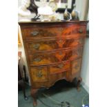 Antique Figured Walnut Chest of Elegant Form Comprising of Three Long Drawers and Three Short