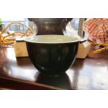 Oriental Black Ground Fine Paste Porcelain Dish of Neat Size Approximately 3 Inches Diameter