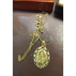 14 Carat Gold Medal Pendant Necklace with 9 Carat Gold Fitted Surround and 9 Carat Gold Chain