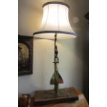 Unusual Nautical Motif Table Lamp Converted from Rare Vintage Brass Walkers Log in Good Condition