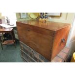 Antique Camphorwood Military Chest with Side Carry Handles Approximately 44 Inches Wide