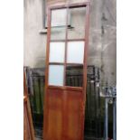 Industrial Cast Iron Door with Inset Frosted Glass Approx 27 Inches Wide x 90 Inches High