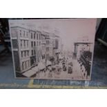 Large Form Lithograph Depicting Grafton Street Measures 35 Inches High x 47 Inches Wide