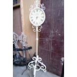 Vintage French Grey Wrought Iron Clock Approx 69 Inches High