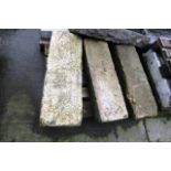 Three Pieces of Cut Stone Marked Bourtreehill Each Approx 36 Inches Long x 12 Inches Wide