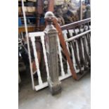 Neat Form Pillar with Acorn Motif Decoration Approx 46 Inches High