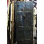 Antique Weathered Front Door with Lion Mask Motif Locker Approx 34 Inches Wide x 84 Inches High