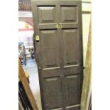 Solid Panelled Door with Brass Fixings Approx 32 Inches Wide x 81 Inches High